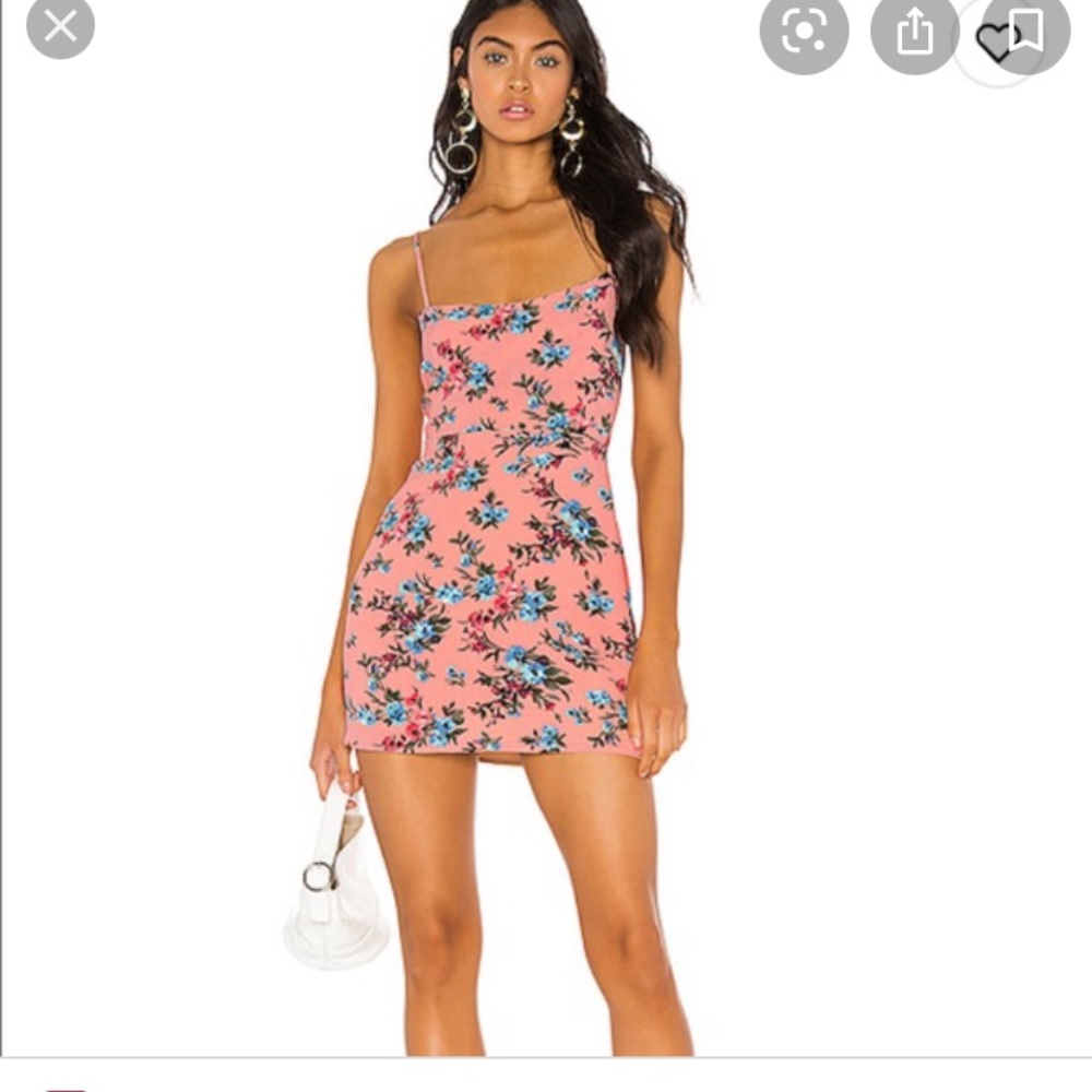 Endless summer pink mini dress with floral detail